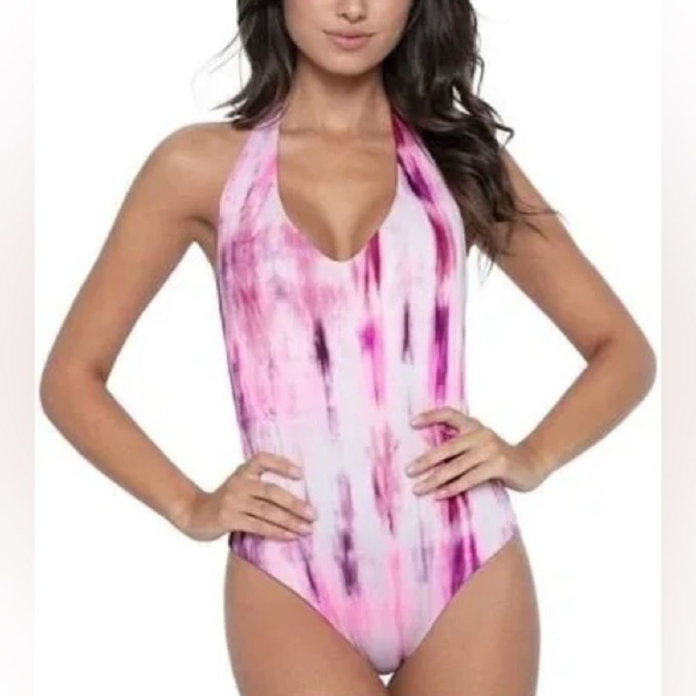 PQ Avery One Piece Tie Dye Pink, Light and Dark Purple.